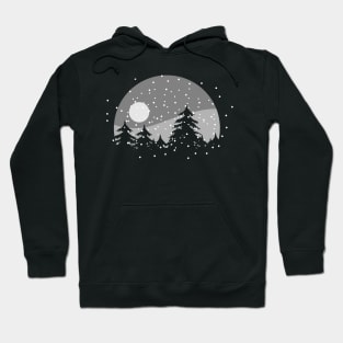 Winter forest in the night Hoodie